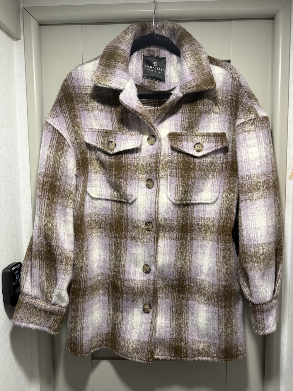 NWT bagatelle Lavender and Brown Plaid Teddy Shocker